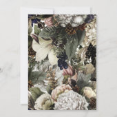 Winter Conifer Bloemen Cream Calla Lily Wedding Kaart (Achterkant)