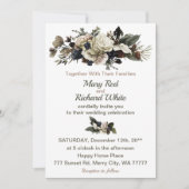 Winter Conifer Floral Calla Lily Peony Wedding Kaart (Voorkant)