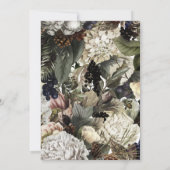 Winter Conifer Floral Calla Lily Peony Wedding Kaart (Achterkant)