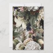Winter Conifer Floral Magnolia Peony Rozen Weddens Kaart (Achterkant)