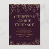 Winter Cookie Exchange Kerstmis Burgundy Holiday Uitnodiging Briefkaart (Voorkant)