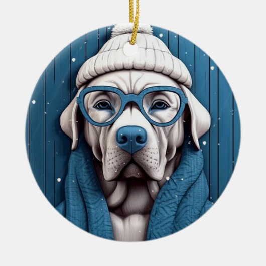 Winter Cool Dog Ornament (Voorkant)