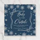 Winter Coquette Blauw Dank u Het is Koud Bedankjes Labels (Achterkant)