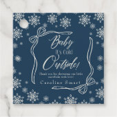 Winter Coquette Blauw Dank u Het is Koud Bedankjes Labels (Voorkant)