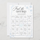 Winter Coquette blauw Vind de gast Bingo Kaart (Voorkant)