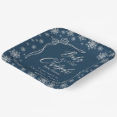 Winter Coquette Blauwe Baby Het is koud Papieren Bordje (Gebogen)