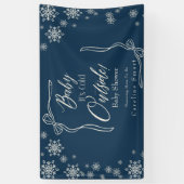 Winter Coquette Blauwe Baby Het is koud Spandoek (Verticaal)