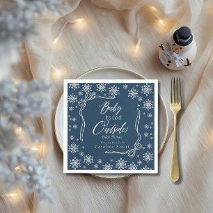 Winter Coquette Blauwe Baby is koud Papier servet