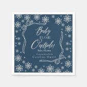 Winter Coquette Blauwe Baby is koud Papier servet (Voorkant)