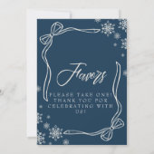 Winter Coquette Favoriet Tafelteken Kaart (Achterkant)