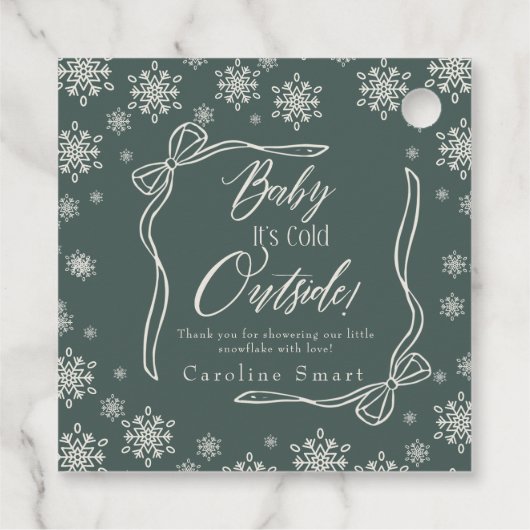 Winter Coquette groen Bedankt Het is koud Bedankjes Labels (Achterkant)