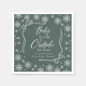 Winter Coquette groene Baby het is koud Papier ser Servet (Voorkant)