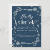 Winter Coquette Hoe groot is haar buik Baby shower Kaart (Voorkant)