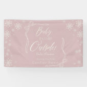 Winter Coquette Roze Baby Het is koud Spandoek (Horizontaal)