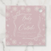 Winter Coquette Roze Dank u Het is Koud Bedankjes Labels (Achterkant)