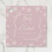 Winter Coquette Roze Dank u Het is Koud Bedankjes Labels (Voorkant)