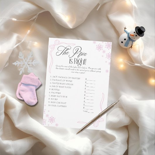 Winter Coquette Roze Prijs Is Right Game Kaart