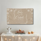Winter Coquette Taupe Baby Het is koud Spandoek