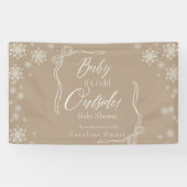 Winter Coquette Taupe Baby Het is koud Spandoek (Horizontaal)