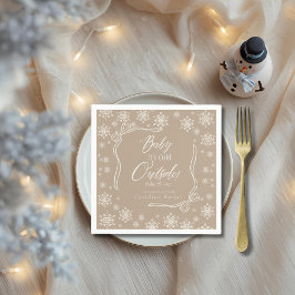 Winter Coquette Taupe Baby is koud Papier servet