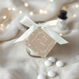 Winter Coquette taupe Dank u Het is Koud Bedankjes Labels