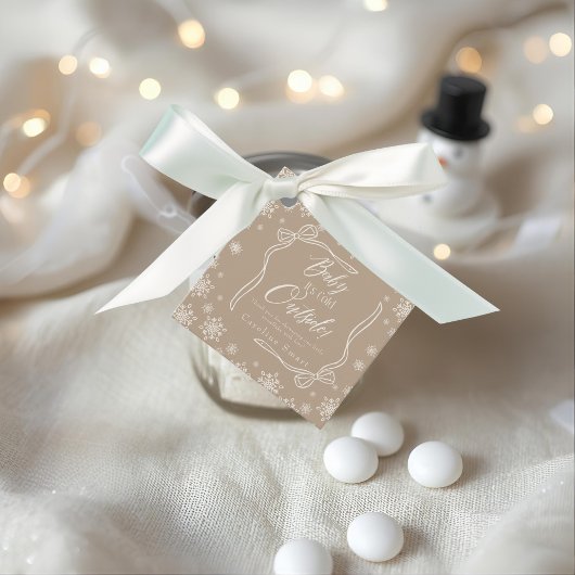 Winter Coquette taupe Dank u Het is Koud Bedankjes Labels