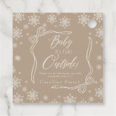 Winter Coquette taupe Dank u Het is Koud Bedankjes Labels (Achterkant)