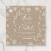 Winter Coquette taupe Dank u Het is Koud Bedankjes Labels (Voorkant)