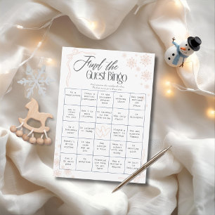 Winter Coquette taupe Vind de gast Bingo Kaart