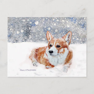 Winter Corgi Briefkaart