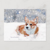 Winter Corgi Briefkaart (Voorkant)