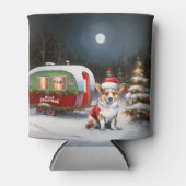 Winter Corgi Caravan Kerstavontuur Blikjeskoeler (Voorkant)