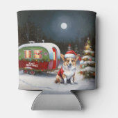 Winter Corgi Caravan Kerstavontuur Blikjeskoeler (Achterkant)