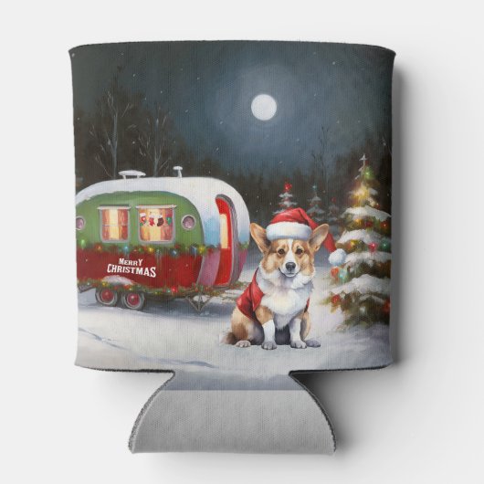 Winter Corgi Caravan Kerstavontuur Blikjeskoeler (Achterkant)