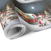 Winter Corgi Caravan Kerstavontuur Cadeaupapier (Rol Hoek)