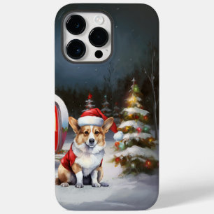 Winter Corgi Caravan Kerstavontuur Case-Mate iPhone 14 Pro Max Hoesje