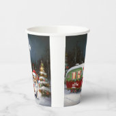 Winter Corgi Caravan Kerstavontuur Papieren Bekers (Links)