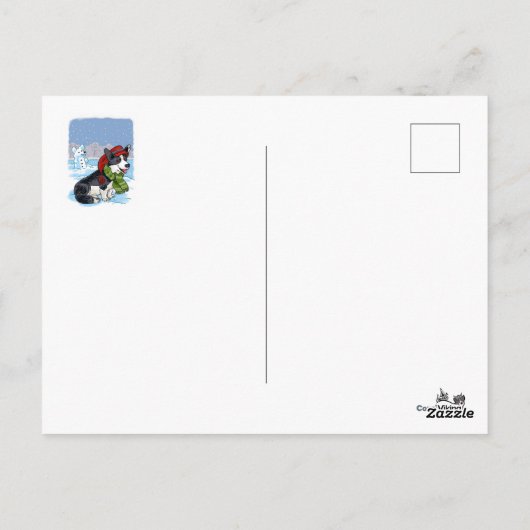 Winter Corgis Briefkaart (Achterkant)