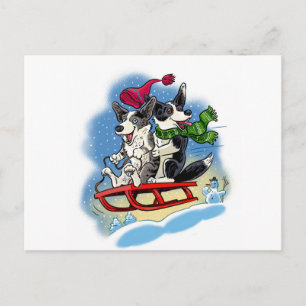 Winter Corgis Briefkaart
