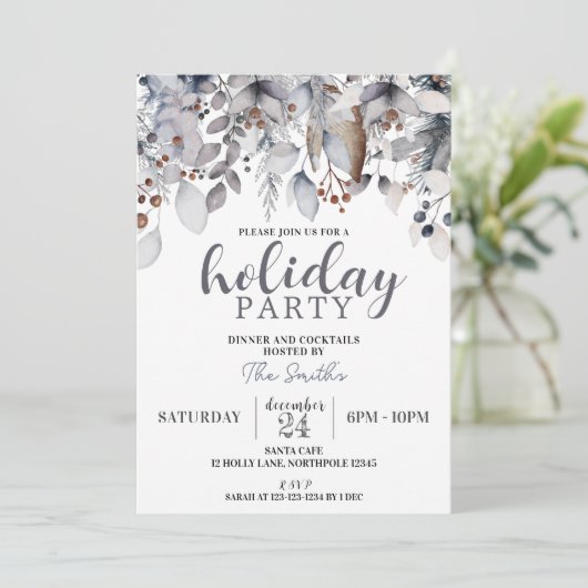 Winter Corporate Holiday Party, Cocktails Dinner Kaart (Staand voorkant)