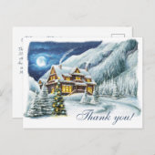 Winter Corporate Kerstfeestdag Dank je wel Briefkaart (Voorkant / Achterkant)