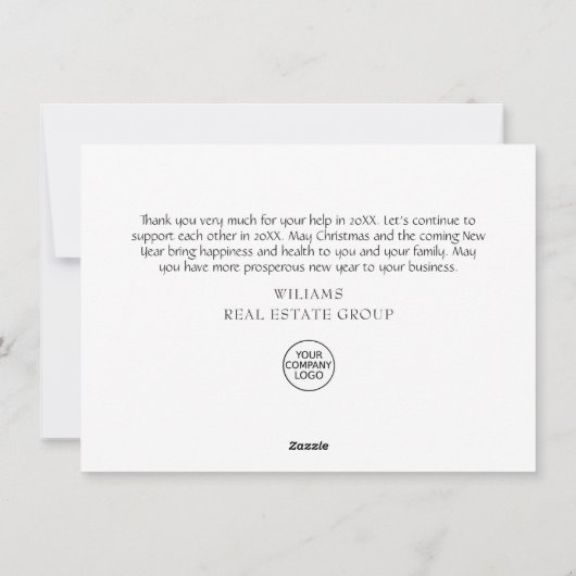 Winter Corporate Kerstfeestdag Feestdagenkaart (Achterkant)