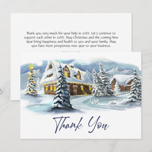 Winter Corporate Kerstfeestdag Feestdagenkaart (Voorkant / Achterkant)