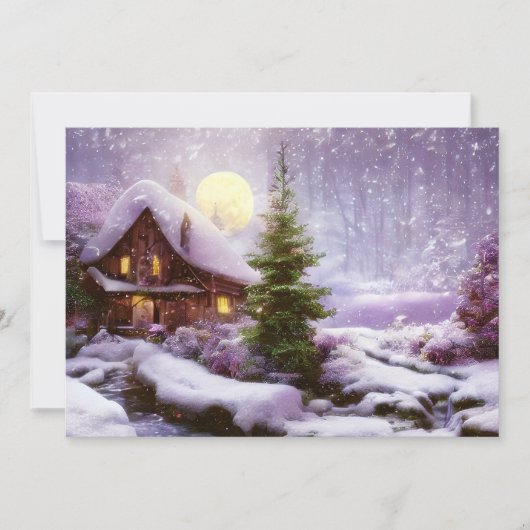 Winter cottage budget feestdagenkaart (Voorkant)