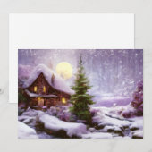 Winter cottage budget feestdagenkaart (Voorkant / Achterkant)
