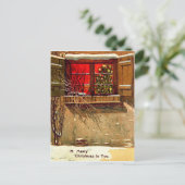 Winter Cottage Candlelit-kerstboom Feestdagenkaart (Staand voorkant)