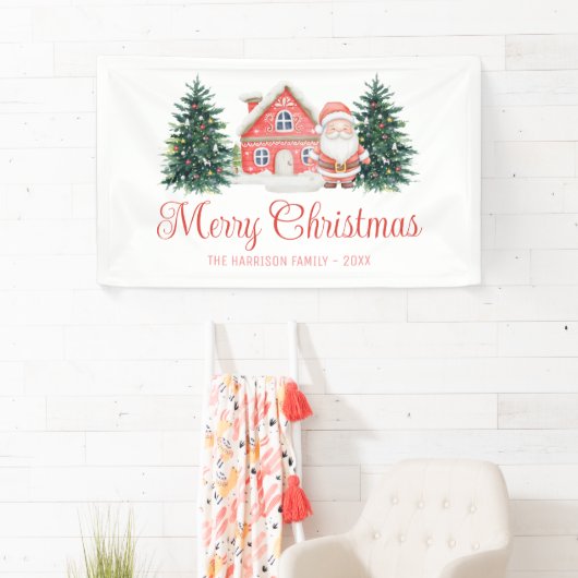 Winter Cottage Kerstbomen Santa Spandoek (Insitu)