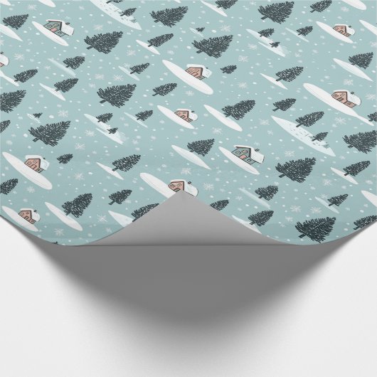 Winter Cottage Pattern Cadeaupapier (Hoek)