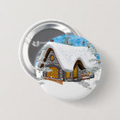 Winter Cottage Ronde Button 5,7 Cm (Voorkant /achterkant)