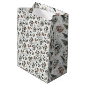 Winter Cottage Sneeuwval Patroon Medium Cadeauzakje (Achterkant Gekanteld)